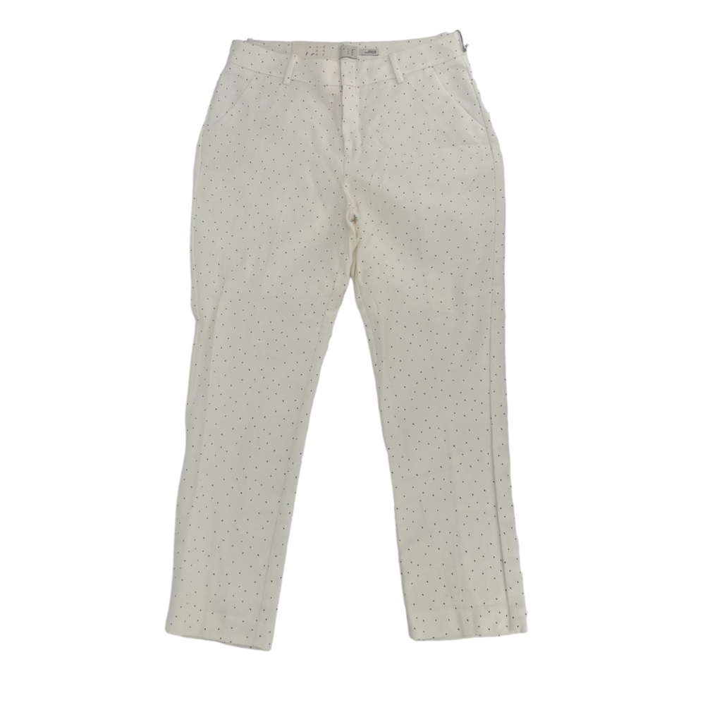 NWT a new day Cream Black Geometric Print Slim Ankle Mid Rise Pants Size 8 Women